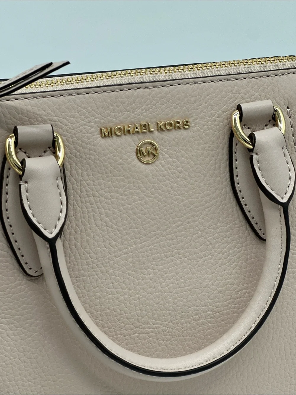 Michael Kors Pink Leather Satchel with Gold Hardware